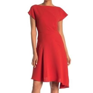 Reiss Red Assymetrical A Line Dress